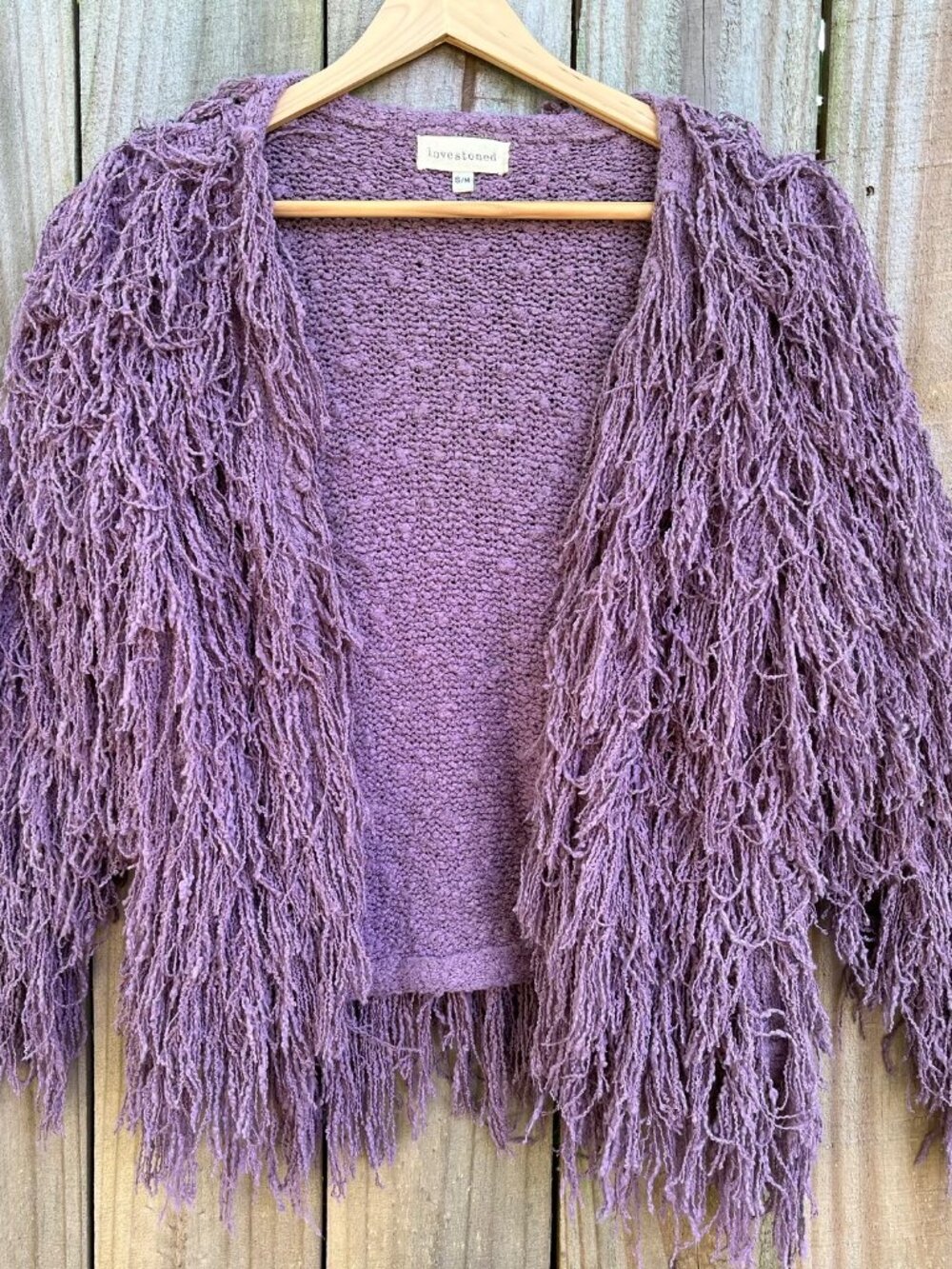Lovestoned- Lavender String Shag Jacket